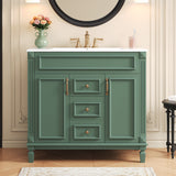 Bathroom Vanity With Top Sink, Cabinet With 2 Soft Closing Doors And Drawers