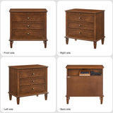 3 Drawer Nightstand With Charging Station, Bedside Table With USB & Type C Port And 2 AC Outlets