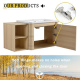Wall Mounted Bathroom Vanity & Sink, Storage Shelves & Soft Close Door