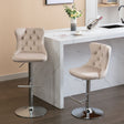 Swivel Velvet Barstools Adjusatble Seat Height From 25-33", Modern Upholstered Chrome Base Bar Stools With Backs Comfortable Tufted For Home Pub And Kitchen Island (Set of 2) - Stool Sets - Alpine Outlets