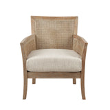Cane Armchair With High Density Foam - Cream / Reclaimed Natural