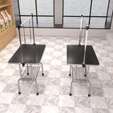 Professional Dog Pet Grooming Table Large Adjustable Heavy Duty Portable With Arm & Noose & Mesh Tray - Black