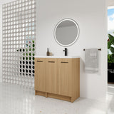 Wall Mounted Floating Bathroom Vanity With Sink, 3 Door Modular Cabinet