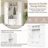 Hall Tree With 4 Side Cabinets