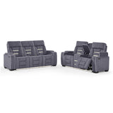 Austin - Console Reclining Loveseat With Storage Arms - Gray