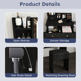 Modern Small Vanity Desk With 3 LED Lighting Modes, 3 Drawers