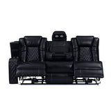 Orion II - Laf Sofa With Power Headrest & Footrest - Black