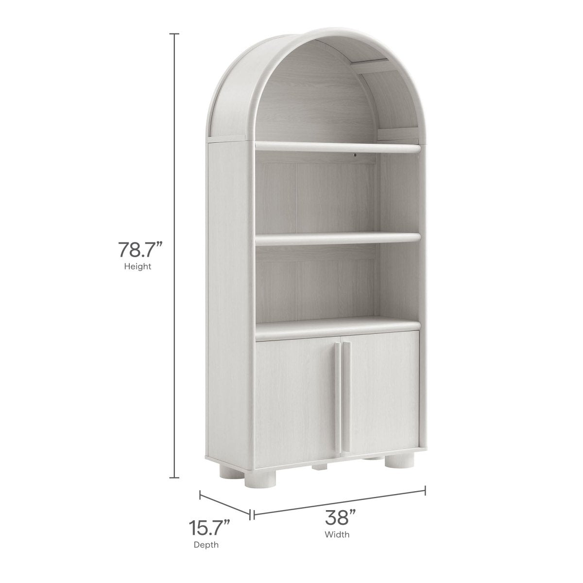 78.7" Tall Arched Display Cabinet and Bookshelf - Bookcases available at Alpine Outlets in Denver