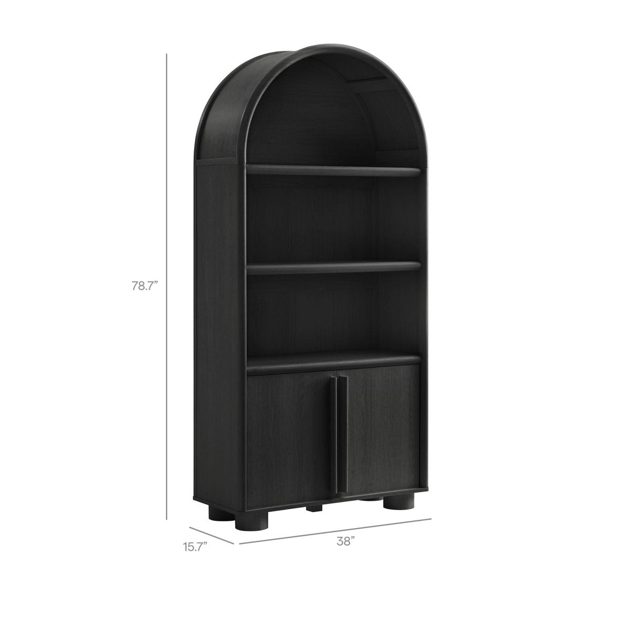 78.7" Tall Arched Display Cabinet and Bookshelf - Bookcases available at Alpine Outlets in Denver
