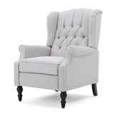 Armchair Recliner With Pushback Mechanism And Wingback Design