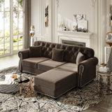 Upholstered Sofa Set With Nailhead Trim And Rolled Armrests, Includes Pillows