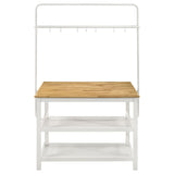 Cowichan - Kitchen Island Counter Table With Pot Rack - White