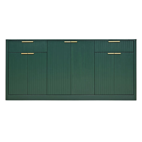 Large Fluted Buffet Sideboard, Wine Bar Storage Cabinet With 6 Doors & 2 Drawers