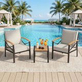 Square Outdoor Patio End Table - Black