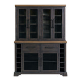 Montrose - Server And Hutch With LED Light - Espresso And Brown