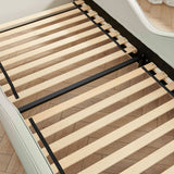 Cute Cloud Shape Bed With Guardrails Cartoon Design, Storage Pocket