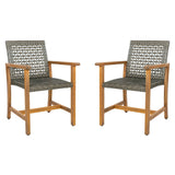 Outdoor Dining Chairs (Set of 2) - Mocha / Teak