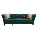 3 Person Sofa With Deep Seat, Tufted Backrest