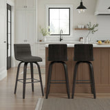 Vienna - 26" Swivel Counter Stool - Black Wood