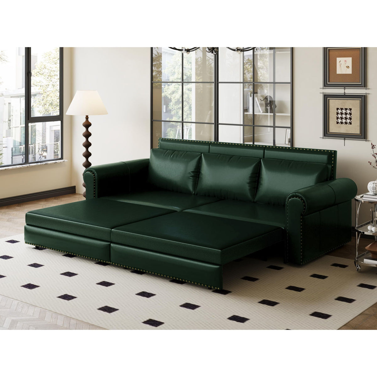 Chesterfield Sofa & Pull Out Bed