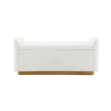 Upholstered Storage Bench With Safety Hinge
