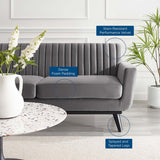 79 - Inch Engage Performance Velvet Channel Tufted Loveseat - Loveseats available at Alpine Outlets in Denver