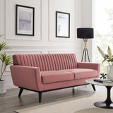 79 - Inch Engage Performance Velvet Channel Tufted Loveseat - Loveseats available at Alpine Outlets in Denver