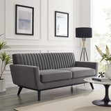 79 - Inch Engage Performance Velvet Channel Tufted Loveseat - Loveseats available at Alpine Outlets in Denver