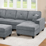 5 Piece Sectional Set With USB Port And Ottoman