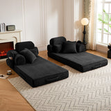 Convertible Sleeper Sofa With & Side Storage Pocket, Foldable Upholstered Couch For Living Room