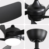 45" Ceiling Fan With DC Motor Smart App Control Quiet Reversible Operation Dimmable Lighting And Timer