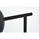 Eclipse 50.5 Inch Black Marble Base Floor Lamp with Glass Shade