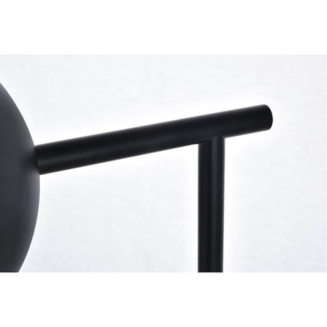 Eclipse 50.5 Inch Black Marble Base Floor Lamp with Glass Shade