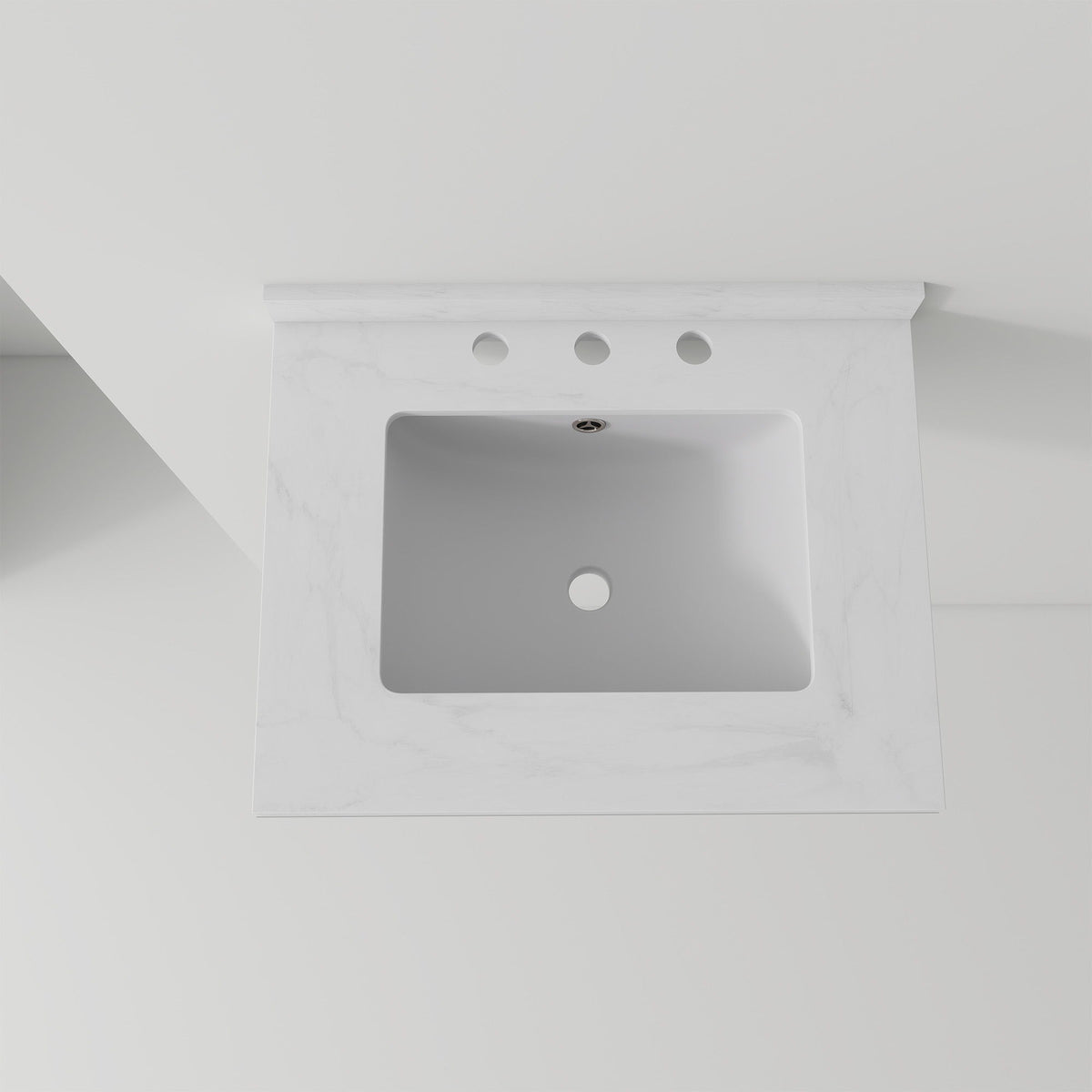 Basin Sink, Triple Faucet Holes, 2" Thick Rim, Sink Only