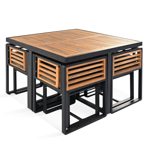 9-Pieces Acacia Wood Patio Dining Set