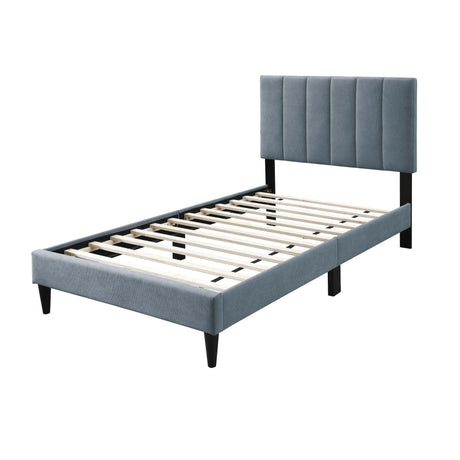 Bed With Channel Tufted Adjustable Headboard