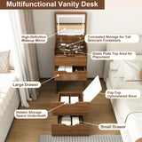Vanity Desk With Lighted Mirror & Stool