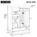 Modern Bathroom Vanity With Sink, 3 Drawers & Cabinet With 2 Tier Door Storage