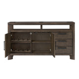 Side Server With Glass Inlay - Dark Oak