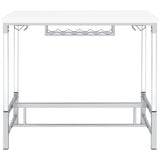 Tonneson - Bar Table With Trestle Base And Wine Storage - White