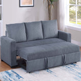 Convertible Sleeper Sofa With Pull Out Bed, Upholstery, Square Arms - Dark Gray