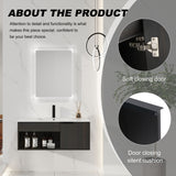 Wall Mounted Floating Bathroom Vanity With Open Shelf & Soft Close Door