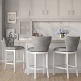 Upholstered Swivel Stool With Back