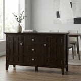 Sideboard Buffet Storage Cabinet with Drawers in Wood 54x30in Dark Brown