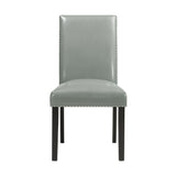 Francesca - Rectangular 5 Piece Gray PU Chairs Dining Set, Table & Four Chairs - Gray Marble