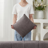 Curved Sectional Sofa With 2 Pillows For Living Room - Gray