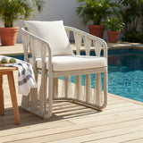 Breeze - Cream Metal Outdoor Dining Chair With Cushions - Pearl