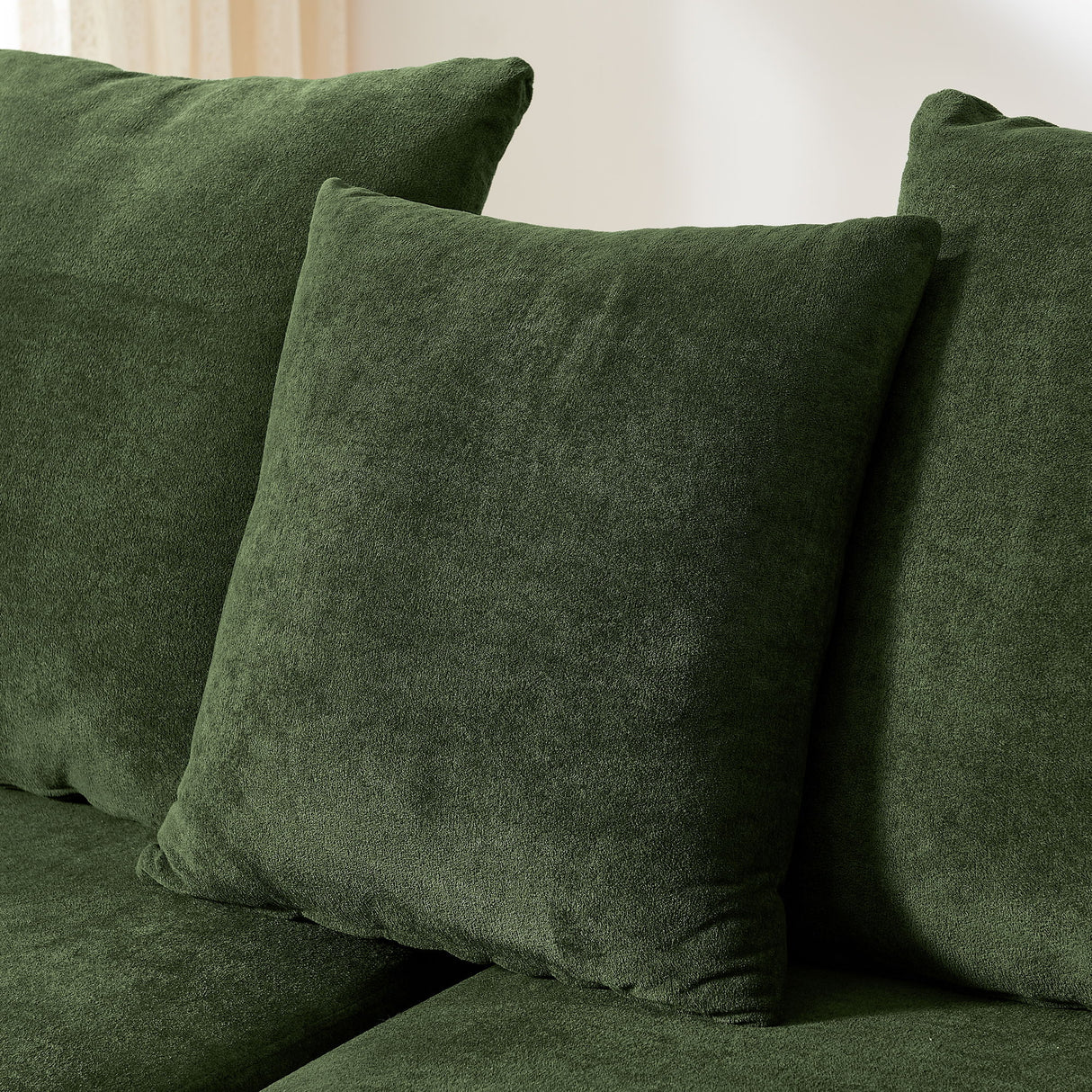 L-Shape Sectional Sofa, Modular Compressed Couch For Living Room Bedroom, 4 Seater - Green