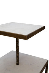 Antony - Side Table - White / Bronze