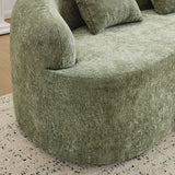 Curved Loveseat Sofa With Round Armrest